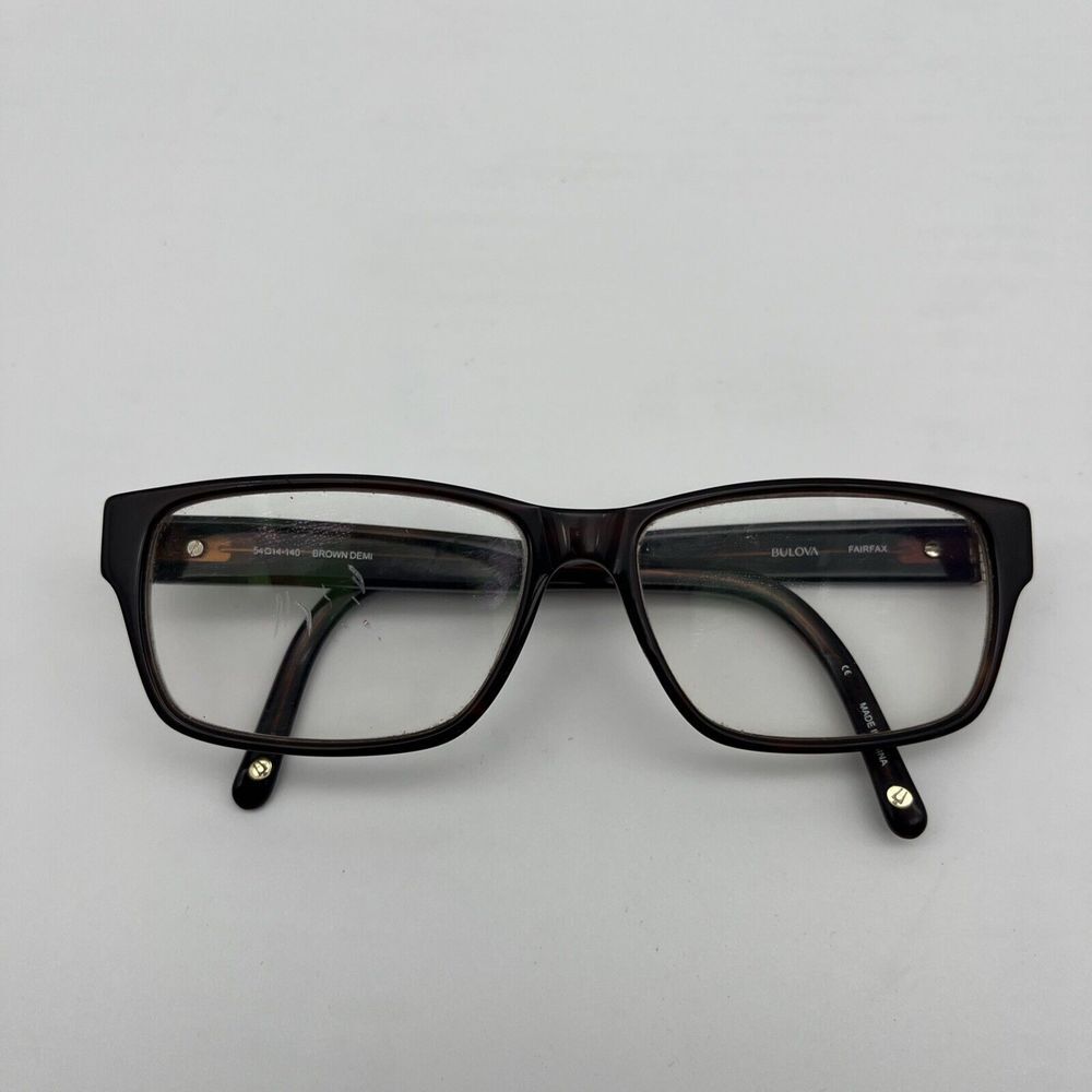 Bulova Eyeglasses Frames FAIRFAX BROWN DEMI Tortoise Rectangular 54-14-140